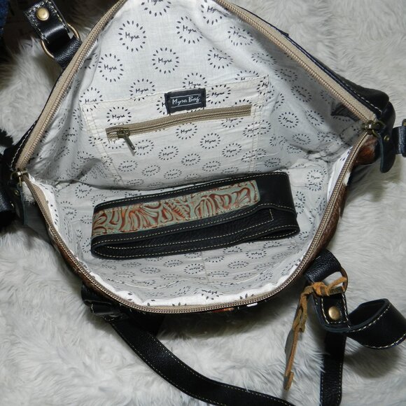 Myra Little Succulents Leather, Hide Duffle Bag🆕Ships Fast 💨⚡🚚 - Picture 7 of 15